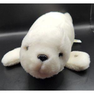 Disney's Living Seas Epcot Plush White Seal 15" L  9" W Preowned Clean EUC